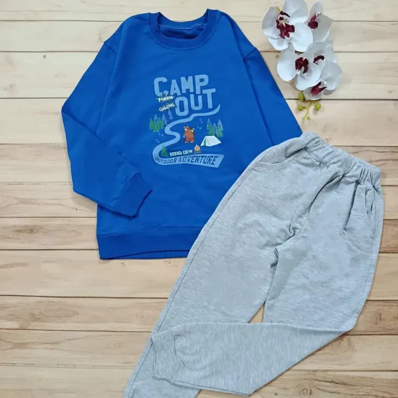 بلوز شلوار دورس پنبه درجه یک Adventure مناسب کودک و نوجوان سایز 55 و 60 — تصویر ۴