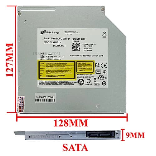 درایو لپ تاپ دی وی دی رایتر فیلیپس لایتون Sata Superslim E1 9mm — تصویر ۲