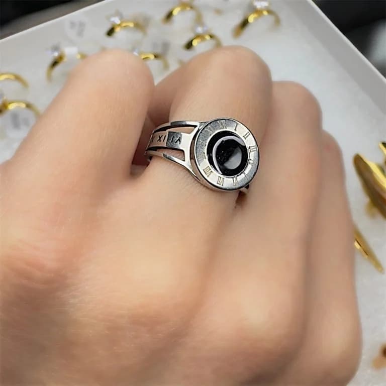 انگشتر استیل مدل بولگاری رنگ نقره ای — تصویر ۲