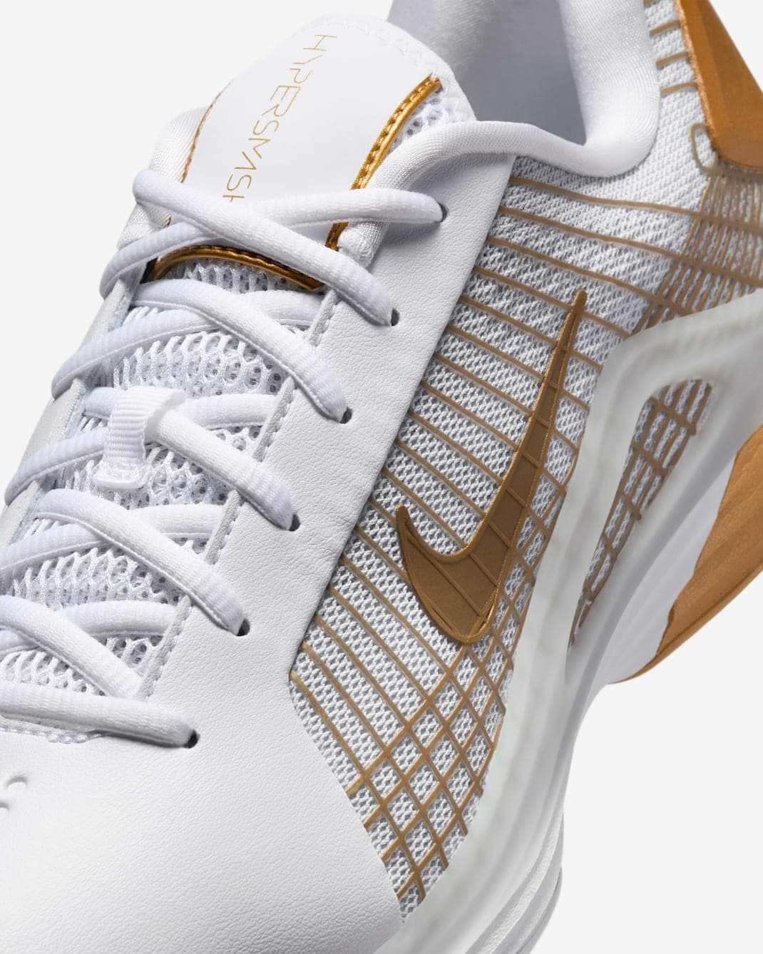 کفش تنیس مردانه نایک Nike Vapor 12 Hypersmash – سفید/طلایی — تصویر ۸
