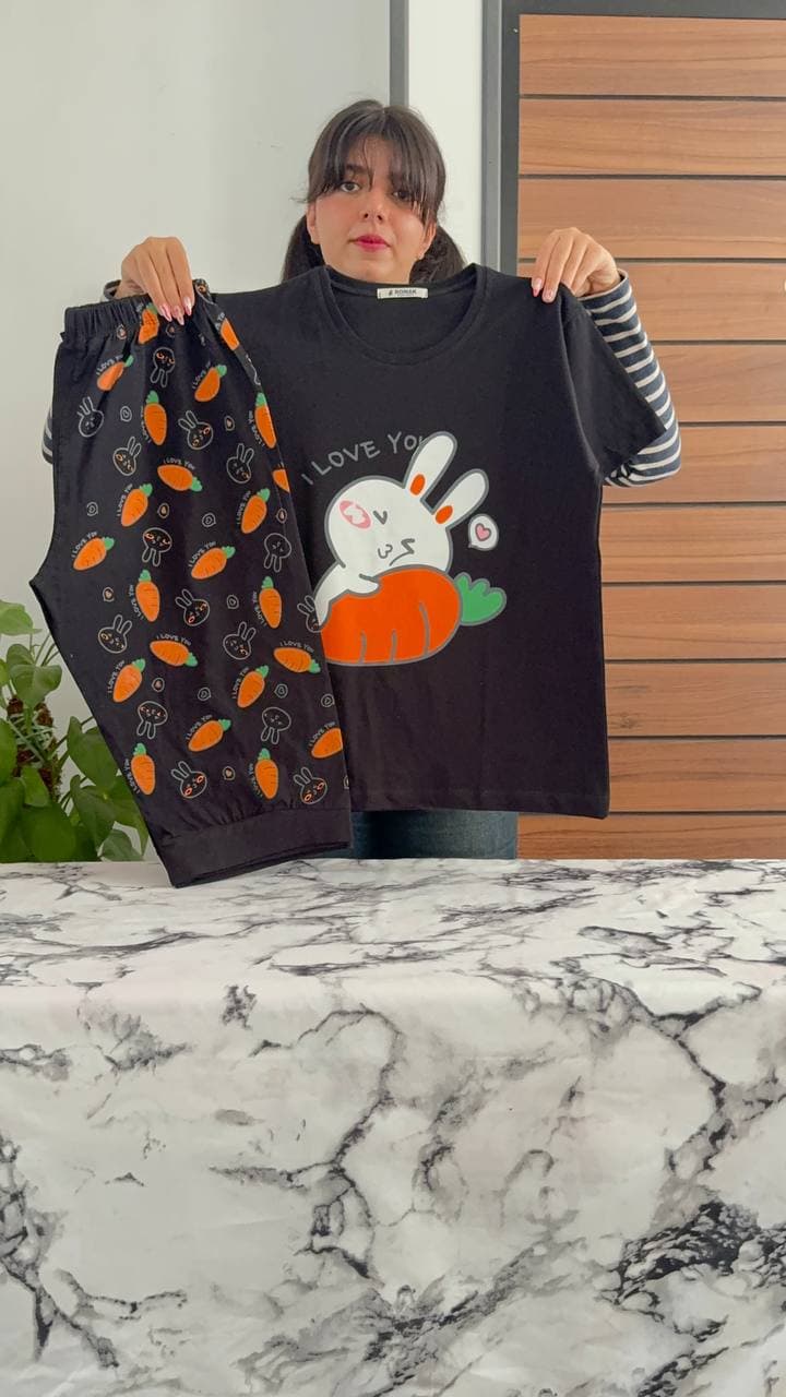 ست تیشرت شلوارک خرگوشی🥕🐰 — تصویر ۳