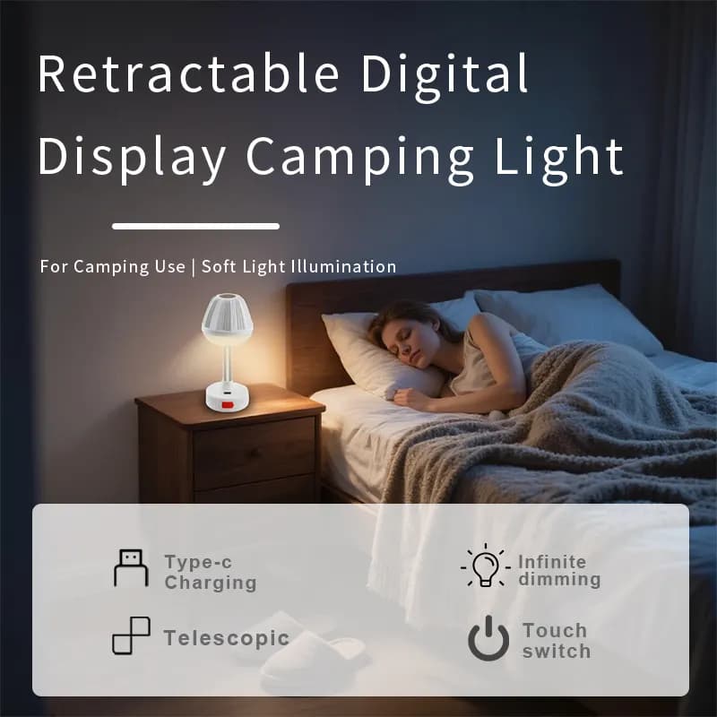 آباژور رومیزی شارژی LED مدل LT-8179 چراغ خواب مدرن قارچی — تصویر ۳
