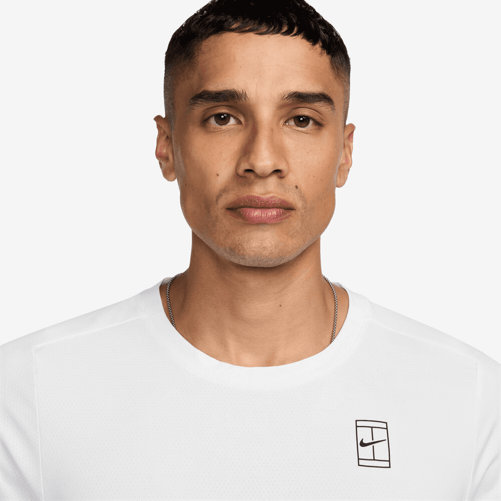 تی شرت تنیس مردانه نایک Nike Court Advantage Dri-FIT – سفید — تصویر ۳