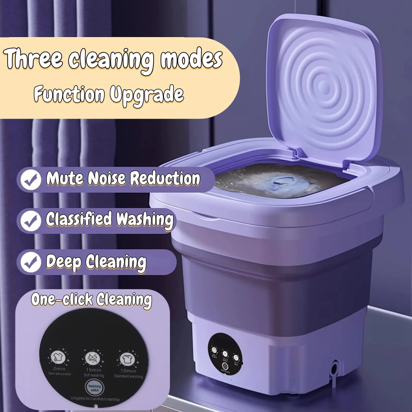 مینی‌واش مسافرتی تاشو مدل T2731-Folding Washing Machine — تصویر ۸