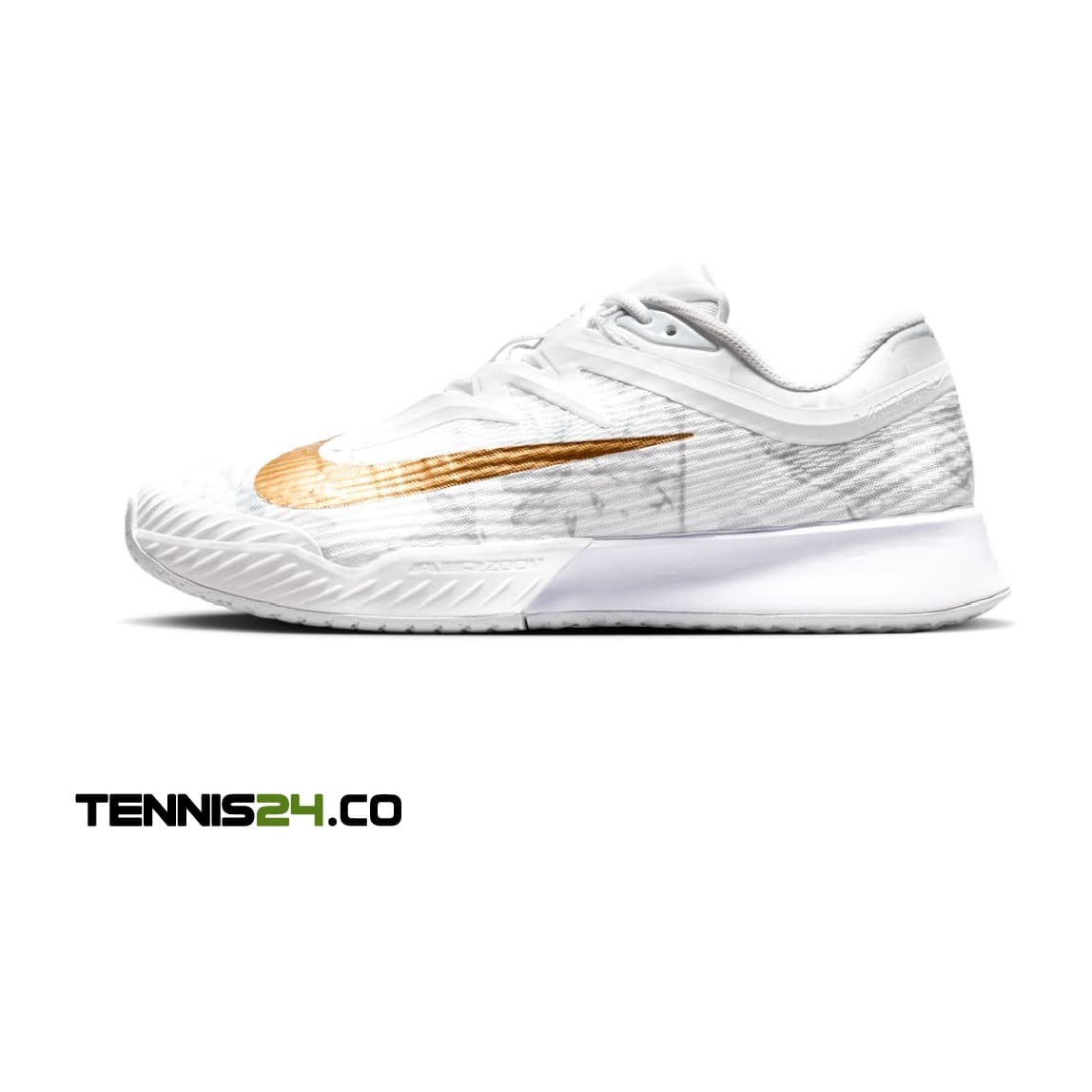 کفش تنیس مردانه نایک Nike Court Vapor Pro 3 PRM Tennis Shoes- سفید/طلایی — تصویر ۹