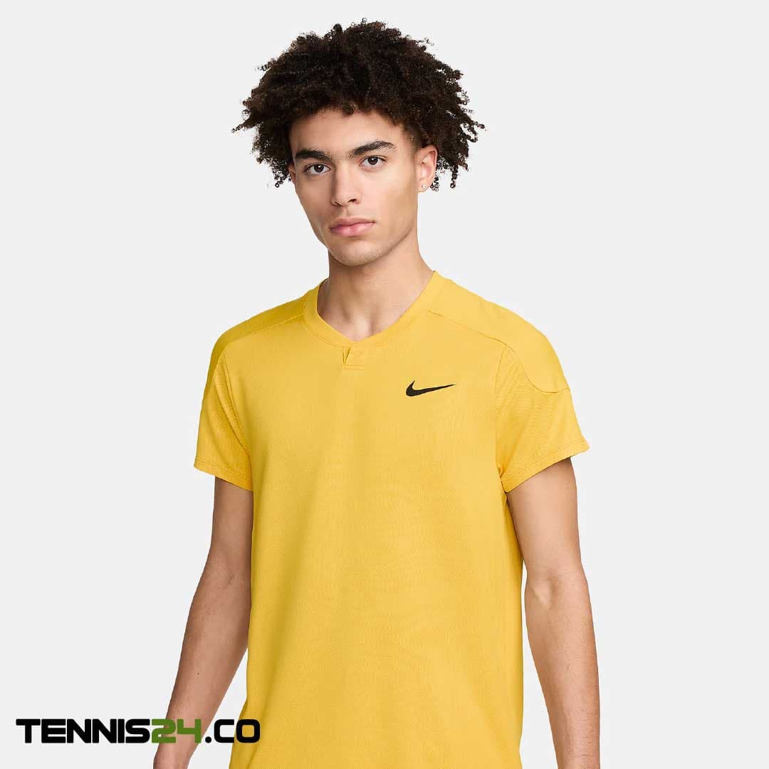 تی شرت تنیس مردانه نایک Nike Court Slam Dri-FIT- زرد — تصویر ۶