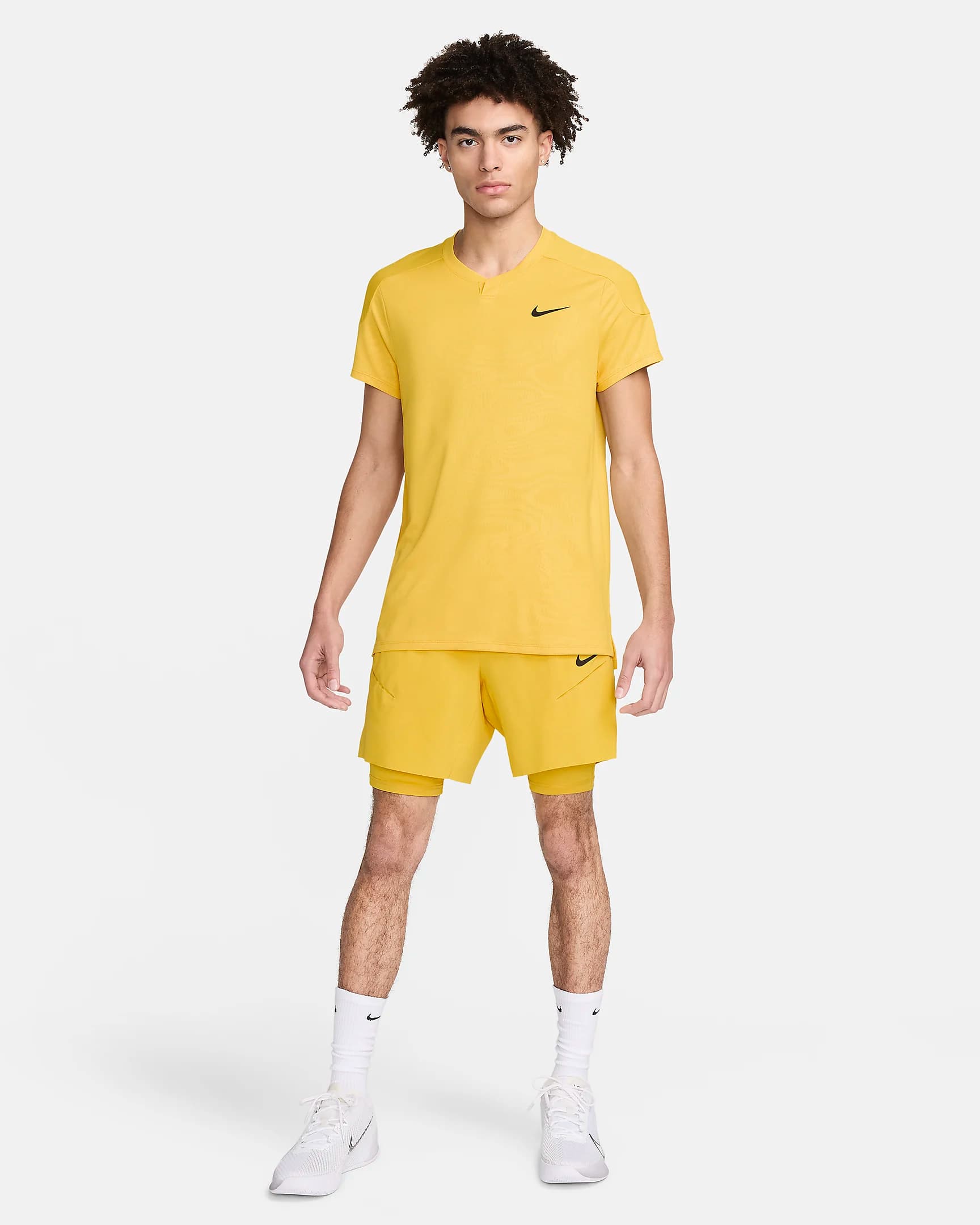 تی شرت تنیس مردانه نایک Nike Court Slam Dri-FIT- زرد — تصویر ۸