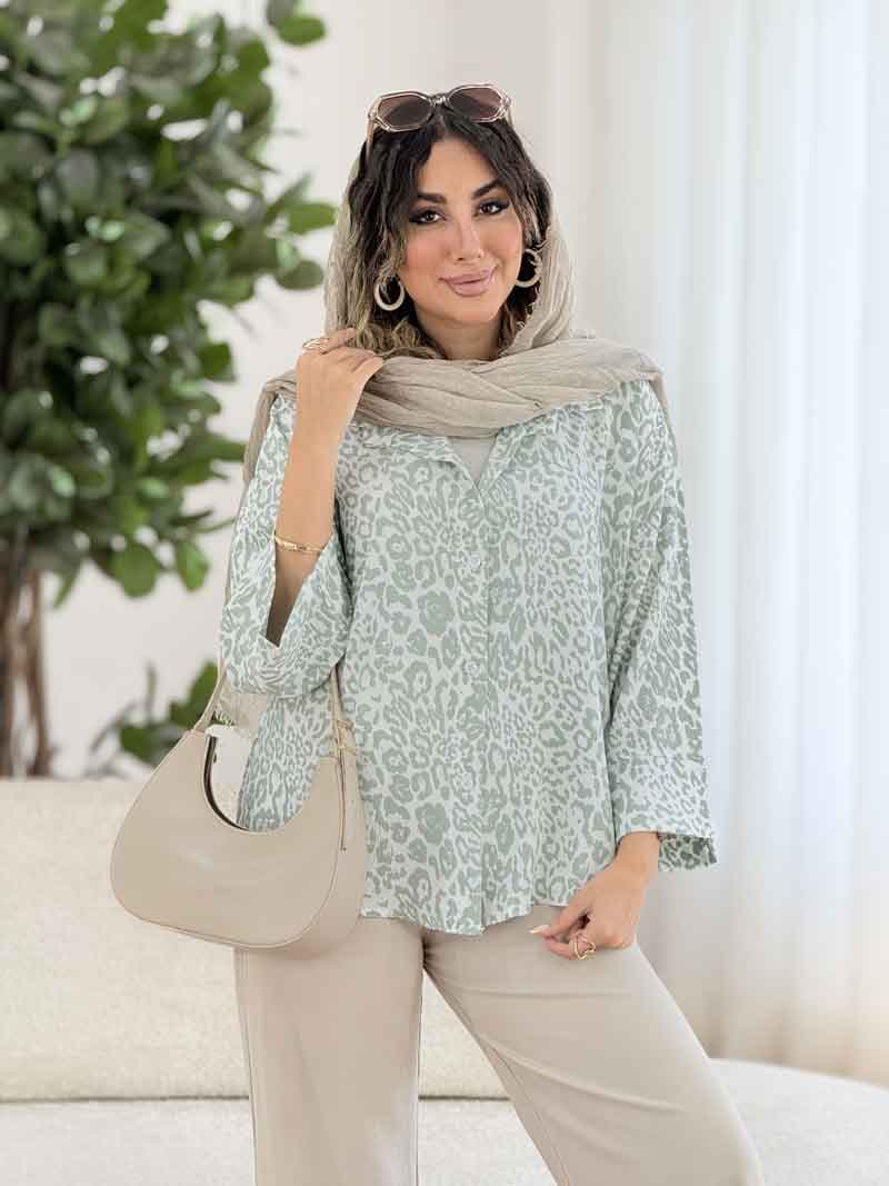 مانتو طرح پلنگی رها کد 8121 — تصویر ۳