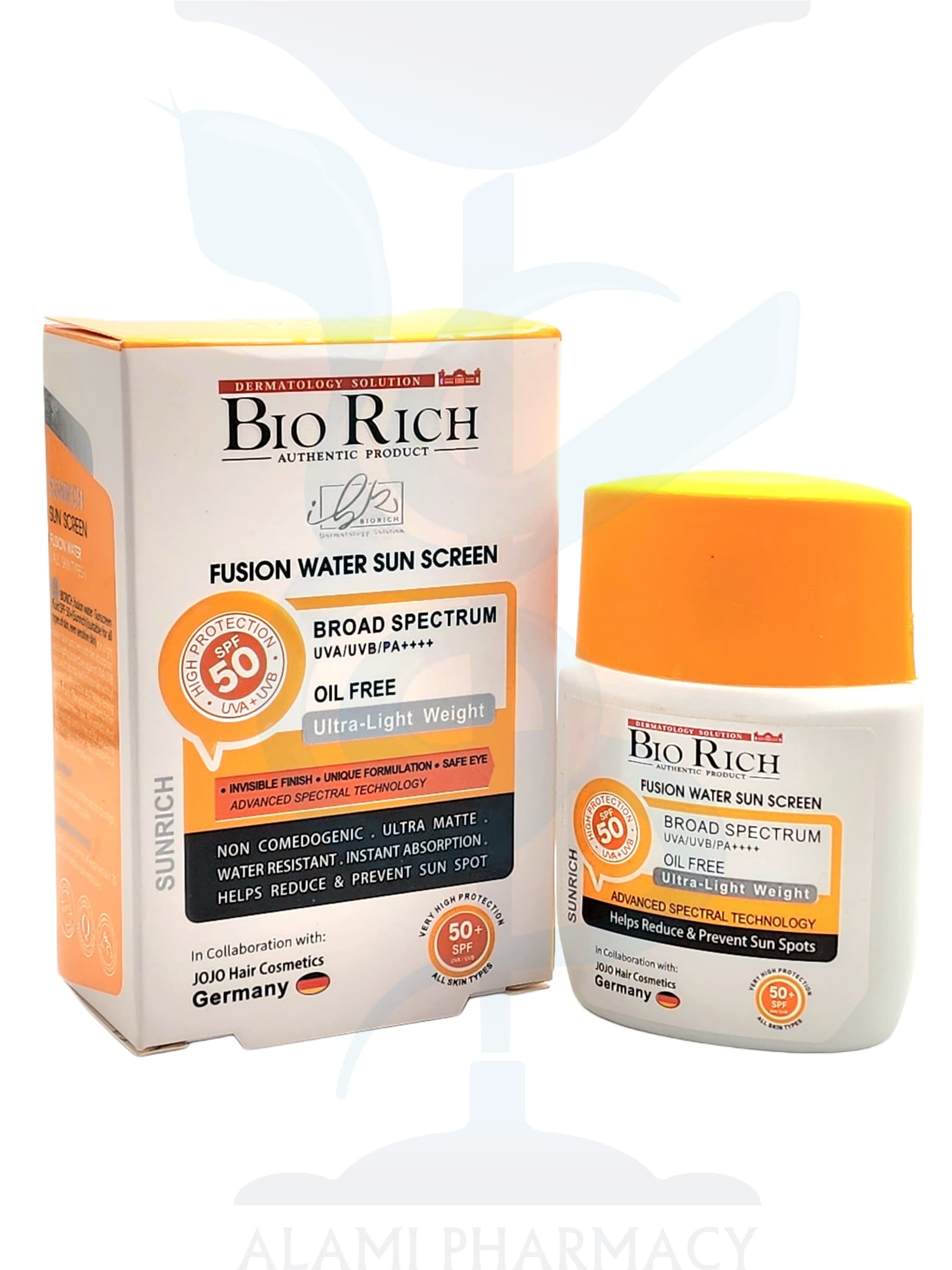 ضدآفتاب فیوژن واتر بی رنگ بایوریچ مدل Sunrich مناسب انواع پوست و پوست حساس با +SPF50 حجم 40 میل