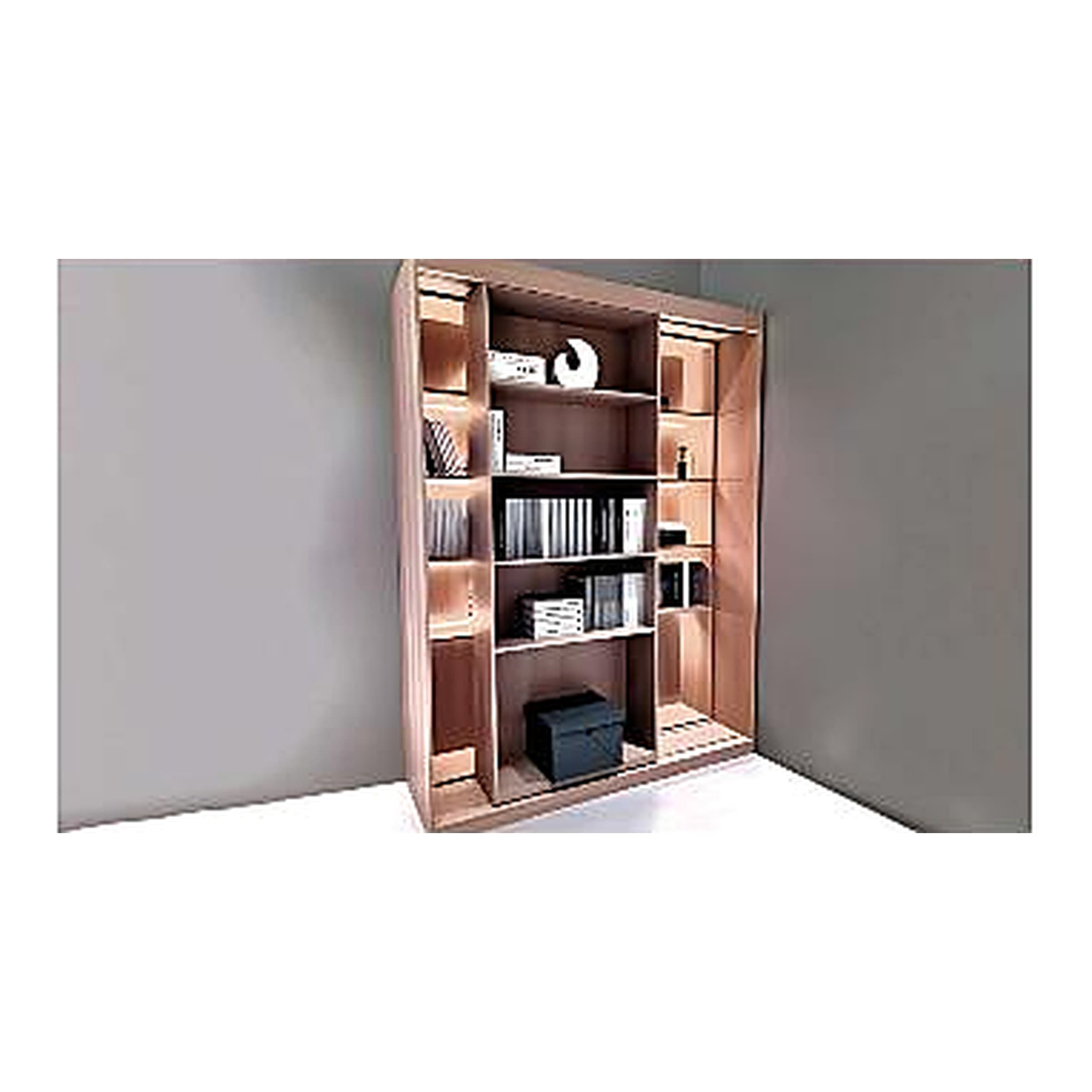 مکانیزم ریلی دکوراتیو moving shelf کتابخانه با عرض 3000mm