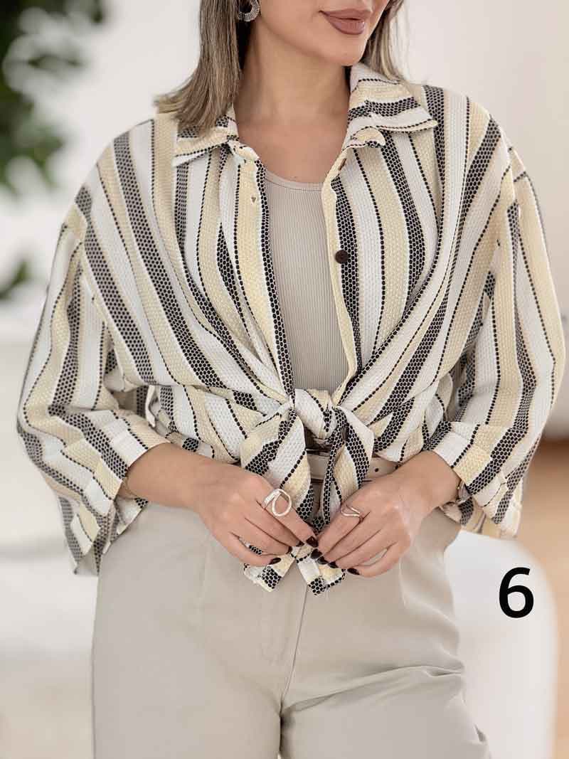 مانتو راه راه طرح دار کد 7986