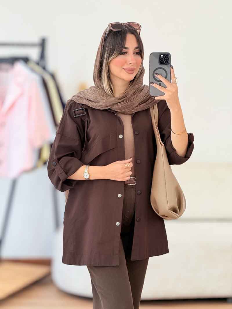 مانتو پشت دکمه شادی کد 8032 — تصویر ۲