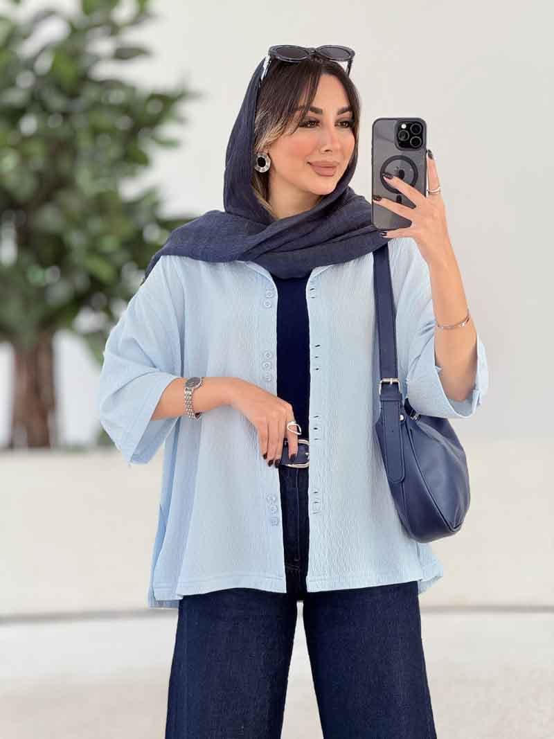 مانتو بغل چاک رونیا کد 8019 — تصویر ۶