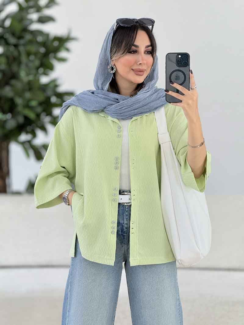 مانتو بغل چاک رونیا کد 8019 — تصویر ۲
