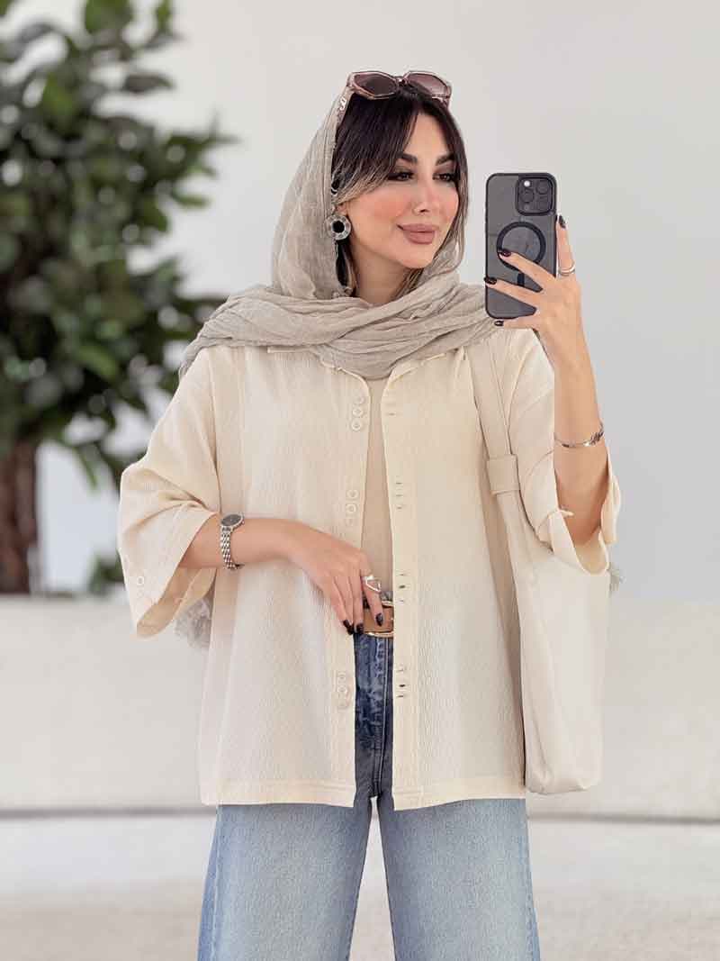 مانتو بغل چاک رونیا کد 8019 — تصویر ۸