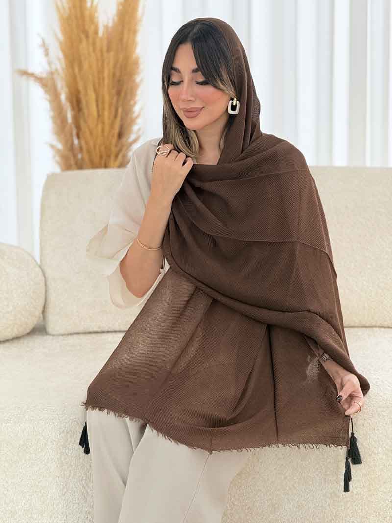 شال پلیسه منگوله دار کد 7822 — تصویر ۸