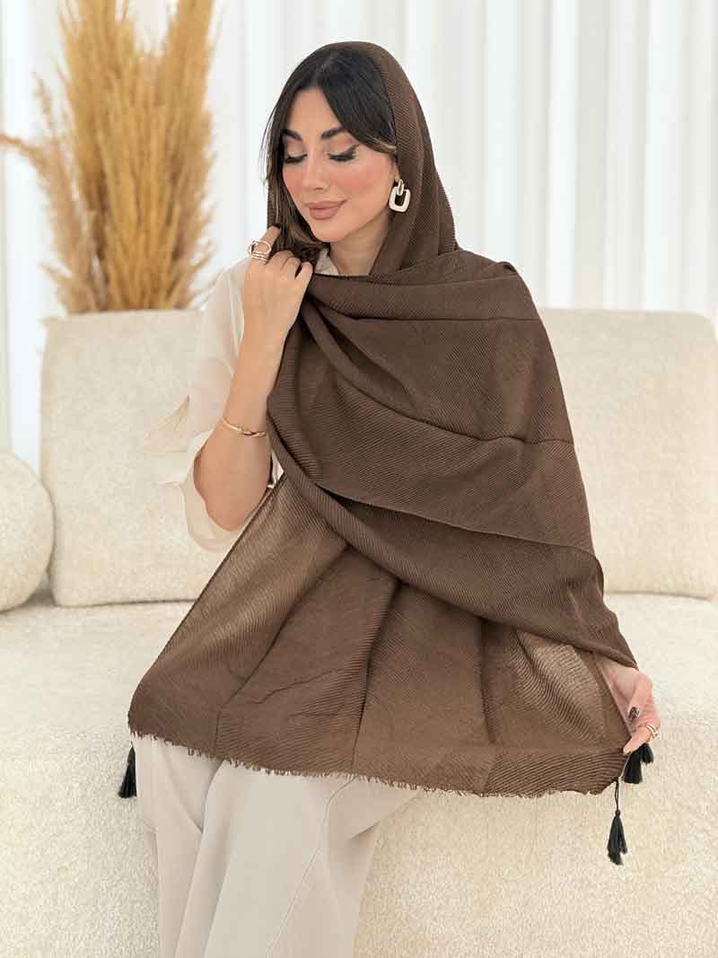 شال پلیسه منگوله دار کد 7822 — تصویر ۶