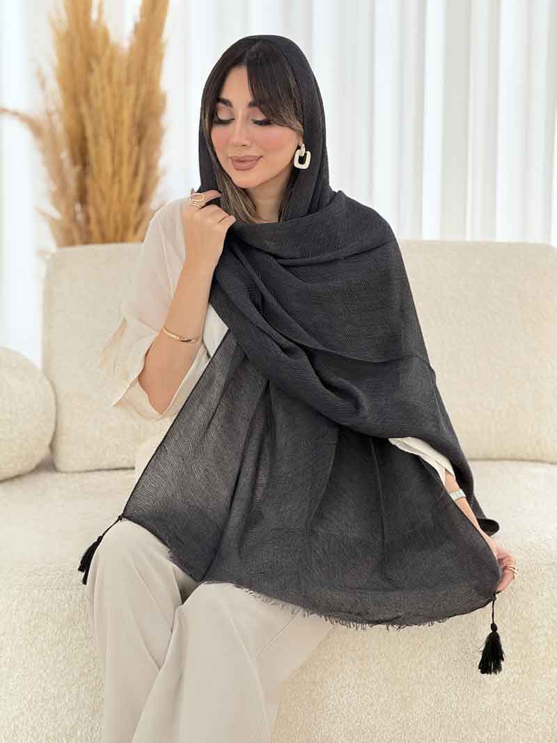 شال پلیسه منگوله دار کد 7822 — تصویر ۳