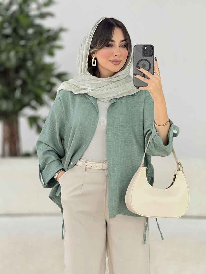 مانتو بغل بند نیاز کد 8054 — تصویر ۴
