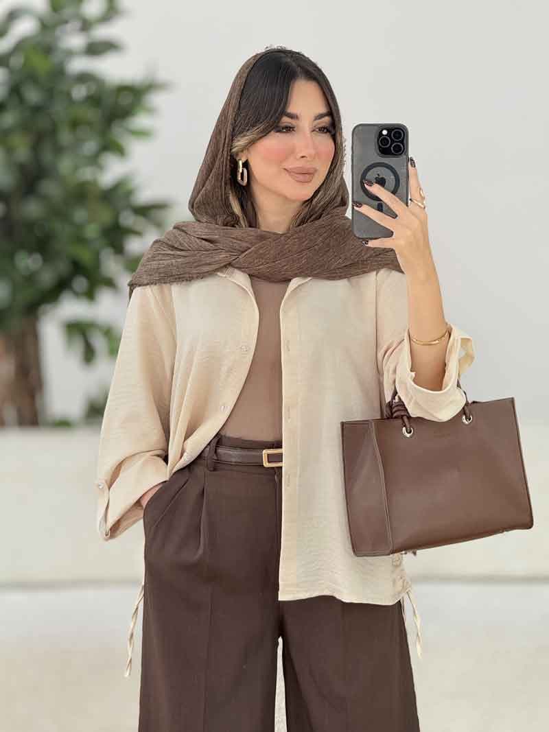 مانتو بغل بند نیاز کد 8054 — تصویر ۷