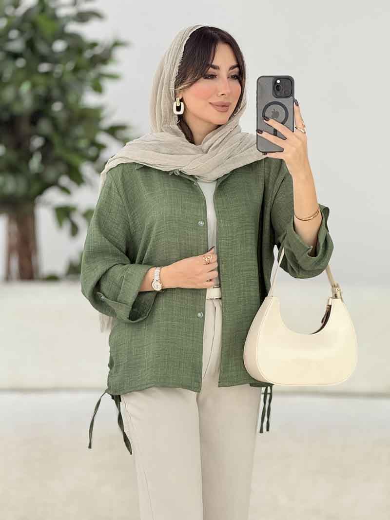 مانتو بغل بند نیاز کد 8054 — تصویر ۸