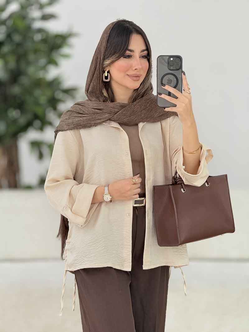 مانتو بغل بند نیاز کد 8054 — تصویر ۲