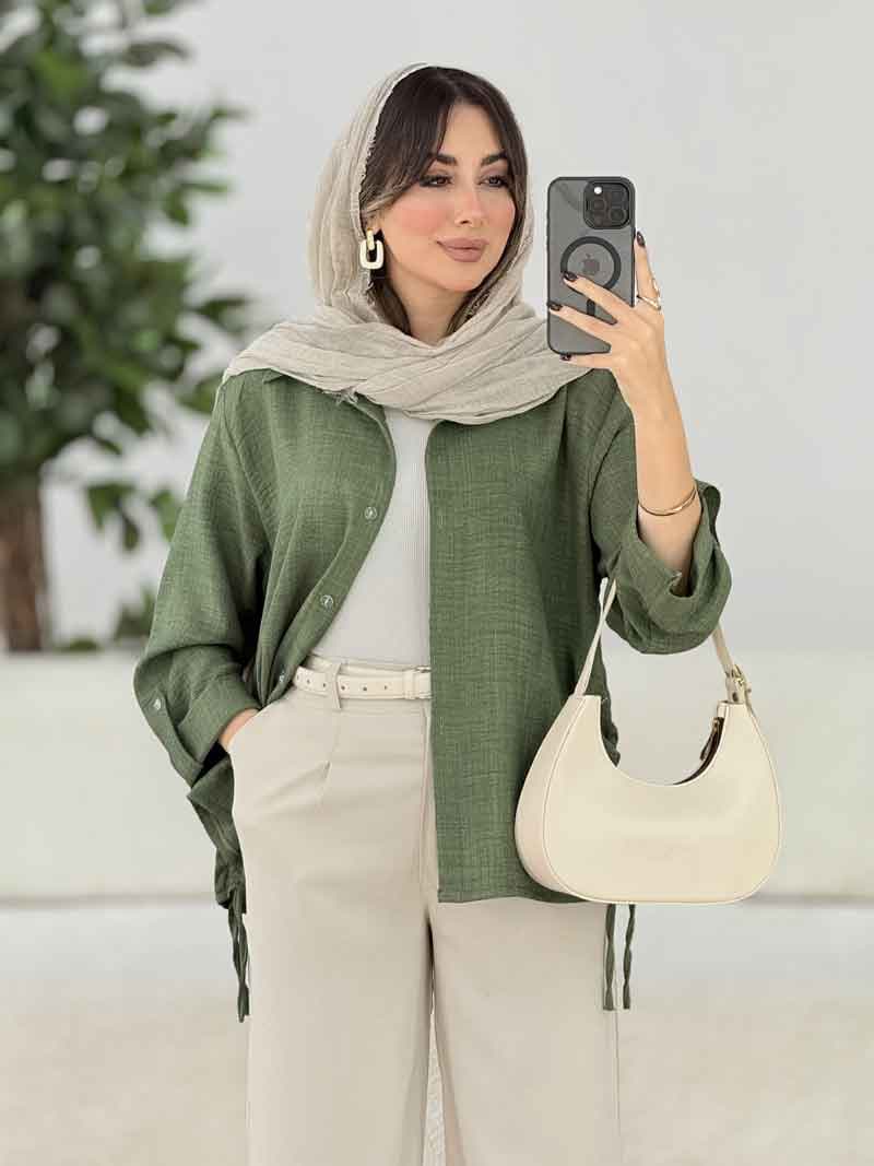 مانتو بغل بند نیاز کد 8054 — تصویر ۳