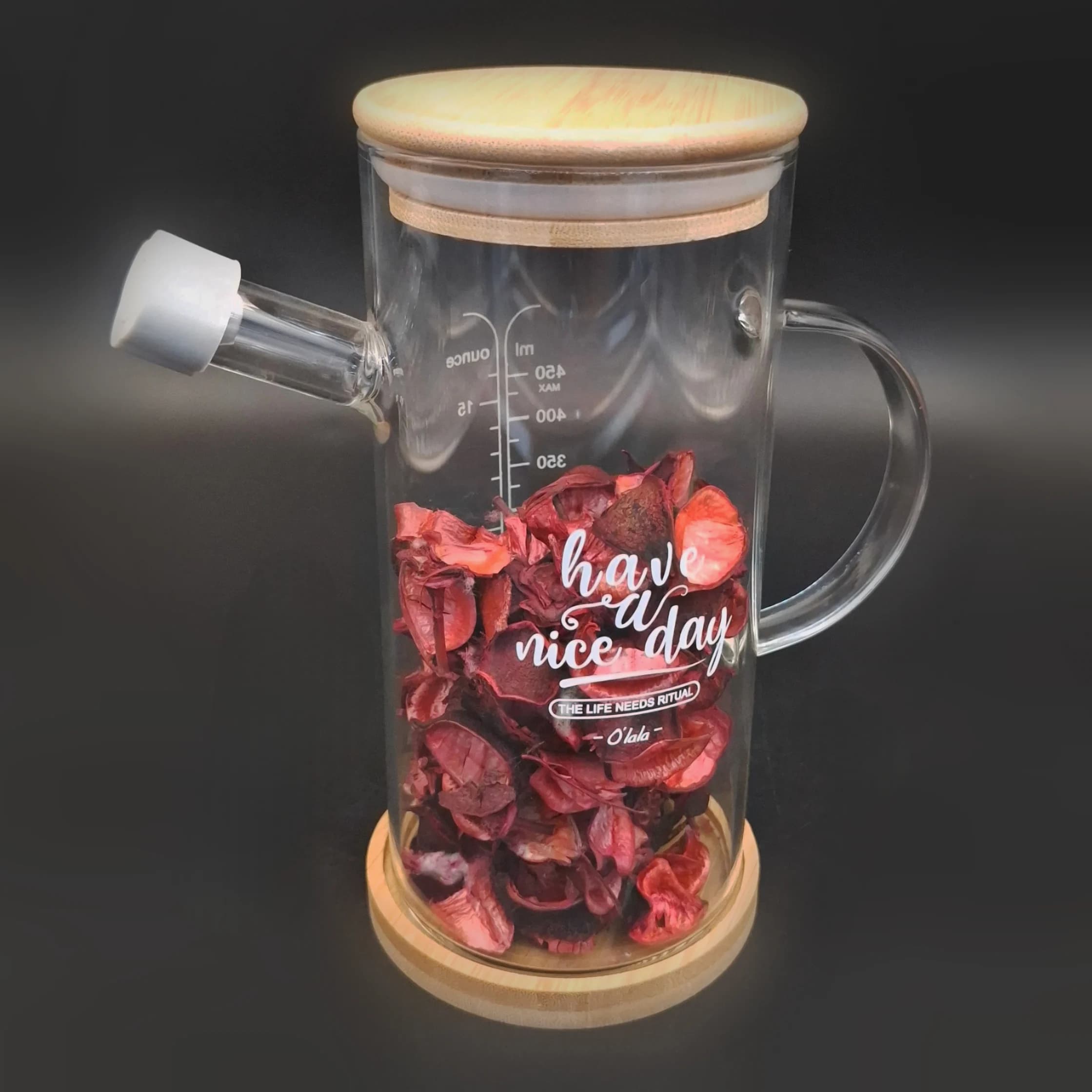 روغن ریز 450 ml پیرکس درب و زیره بامبو — تصویر ۴