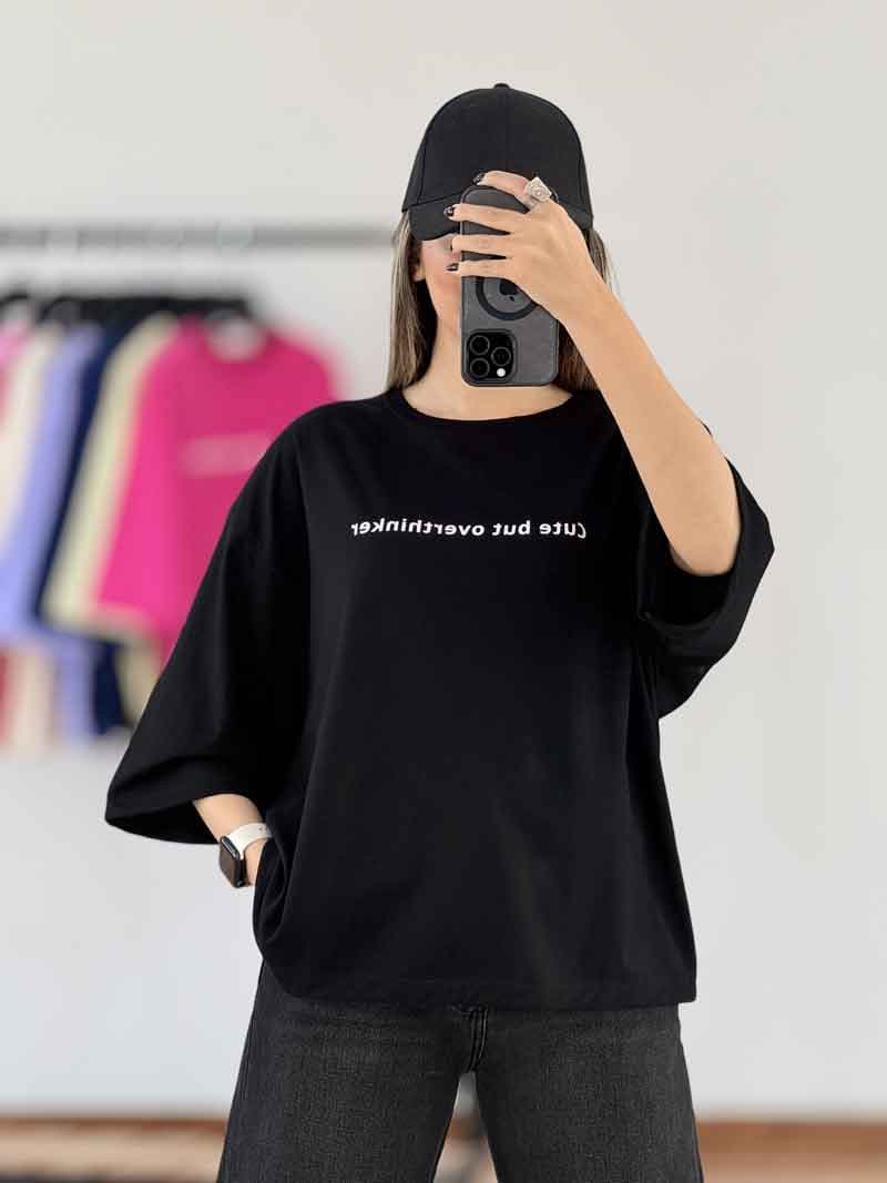 تیشرت cute but overthinker کد 8000 — تصویر ۳