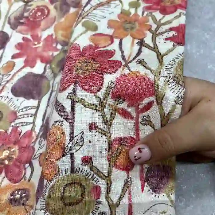 باتیک طلاکوب گلدار رنگ صورتی — تصویر ۳