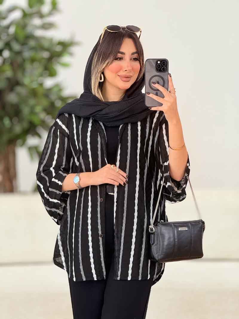 مانتو طرح دار نورا کد 7989