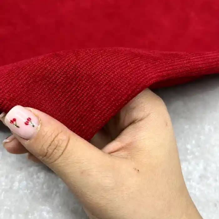 ‎مخمل کبریتی ریز رنگ قرمز — تصویر ۳