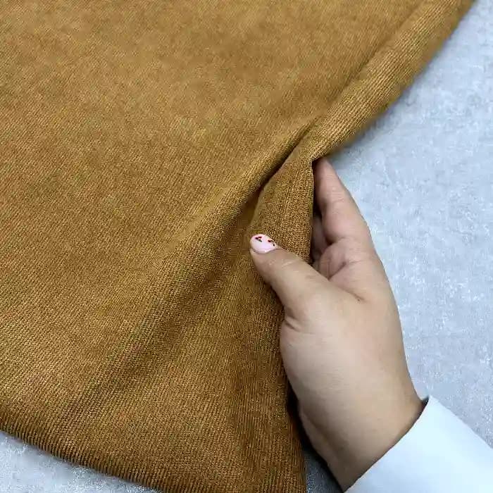 ‎مخمل کبریتی ریز رنگ خردلی روشن — تصویر ۲