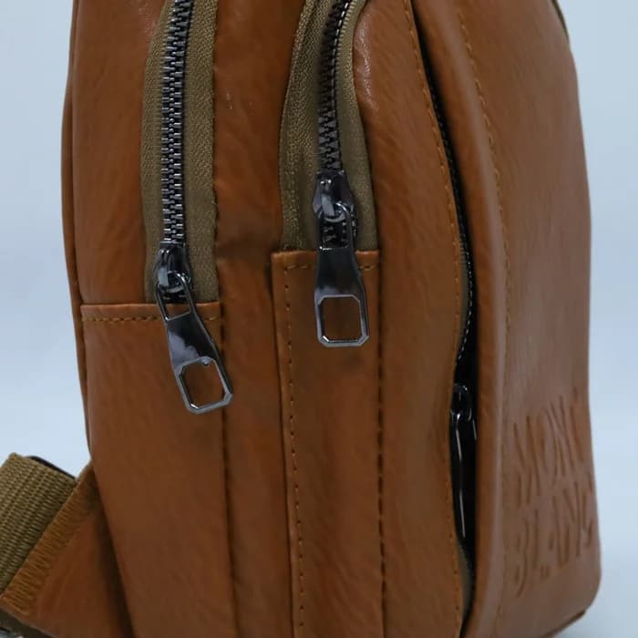 کیف بادی بگ مردانه چرم MONT BLACK ایتالیایی — تصویر ۳