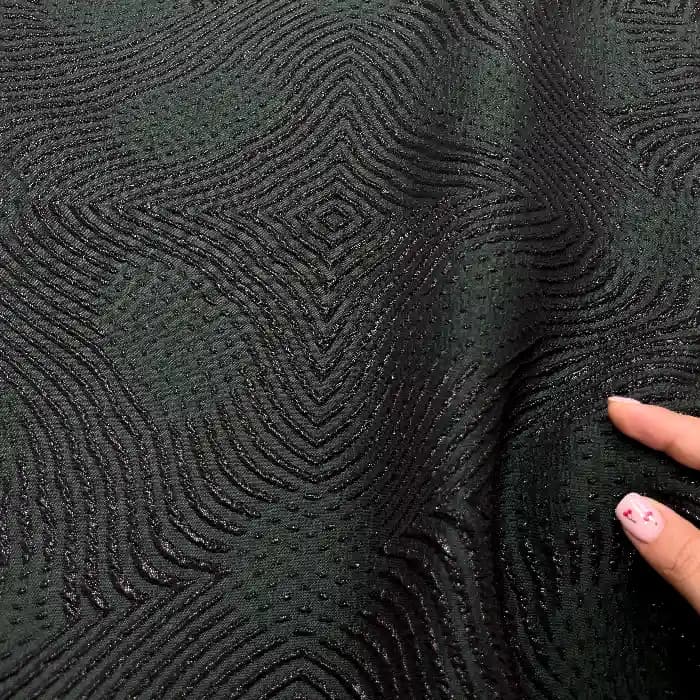 پارچه ژاکارد وارداتی رنگ سبز کله غازی — تصویر ۲