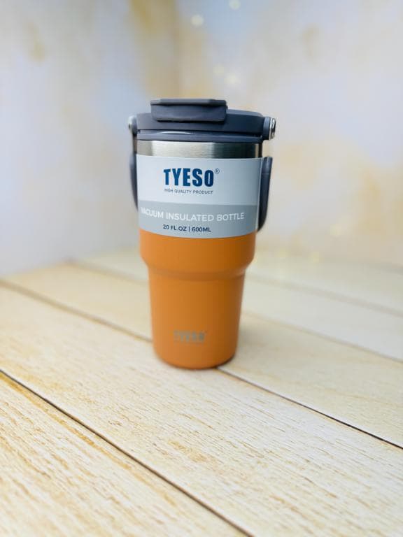 تراول ماگ تامبلر تایسو دو حالته TYESO دسته بالا حجم 600 ميل درب مات كد3068 — تصویر ۲