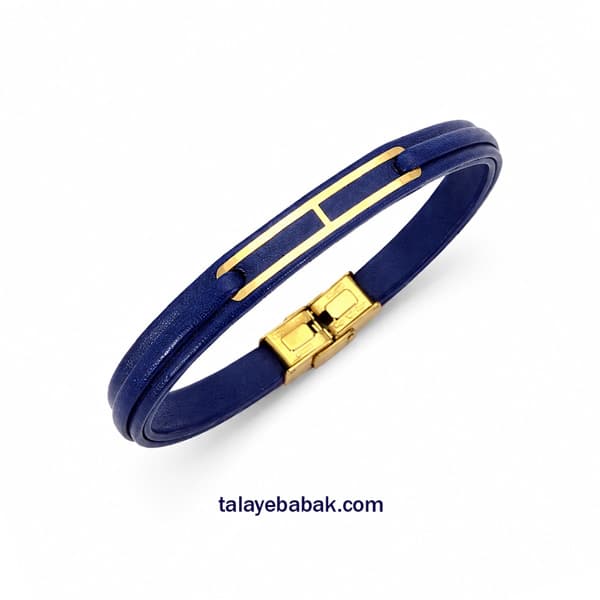 دستبند چرم و طلا DA032