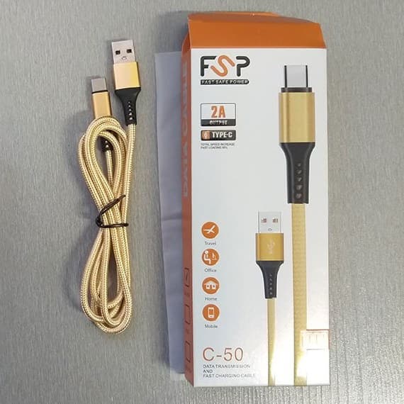 کابل شارژ تایپ سی FSP مدل C-50 — تصویر ۳