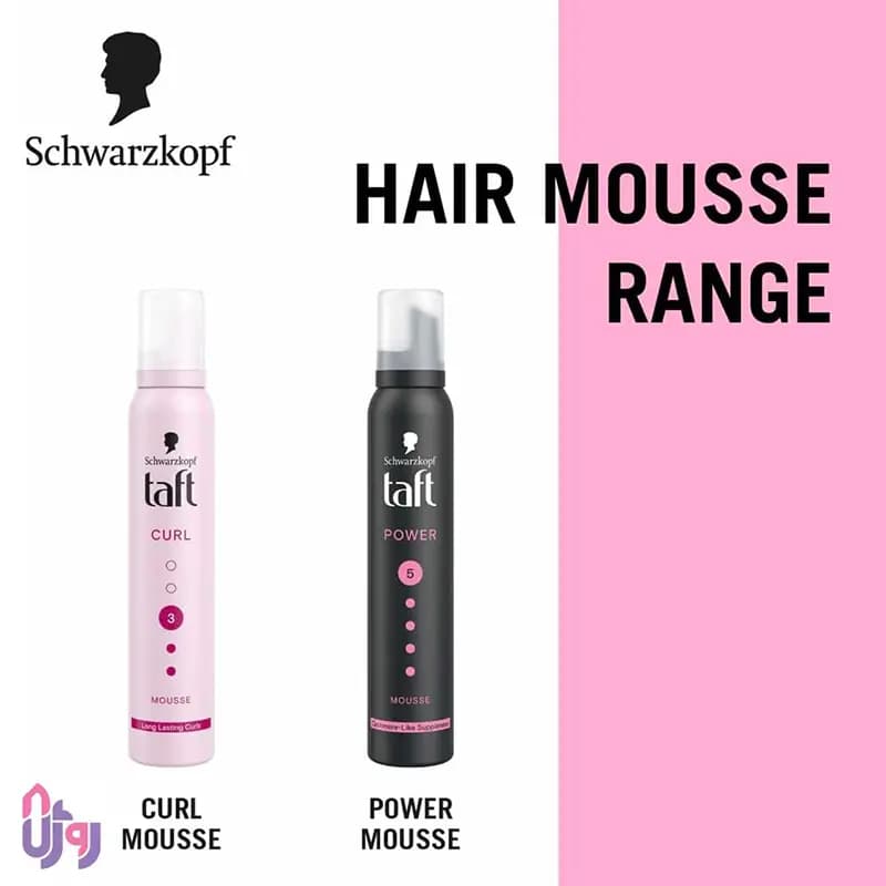 اسپری حالت‌دهنده مو شوارتسکف تافت Schwarzkopf Taft مدل موس مو کرل Curl Mousse با قدرت نگهدارندگی Hold 3 و ماندگاری طولانی مدت حجم 200 میل — تصویر ۵