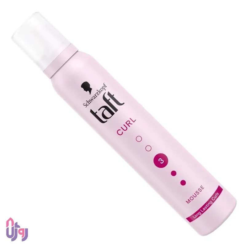 اسپری حالت‌دهنده مو شوارتسکف تافت Schwarzkopf Taft مدل موس مو کرل Curl Mousse با قدرت نگهدارندگی Hold 3 و ماندگاری طولانی مدت حجم 200 میل — تصویر ۲