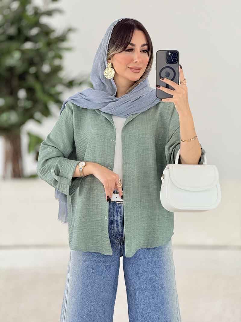 مانتو آستین پاگن آناهید کد 7978 — تصویر ۳