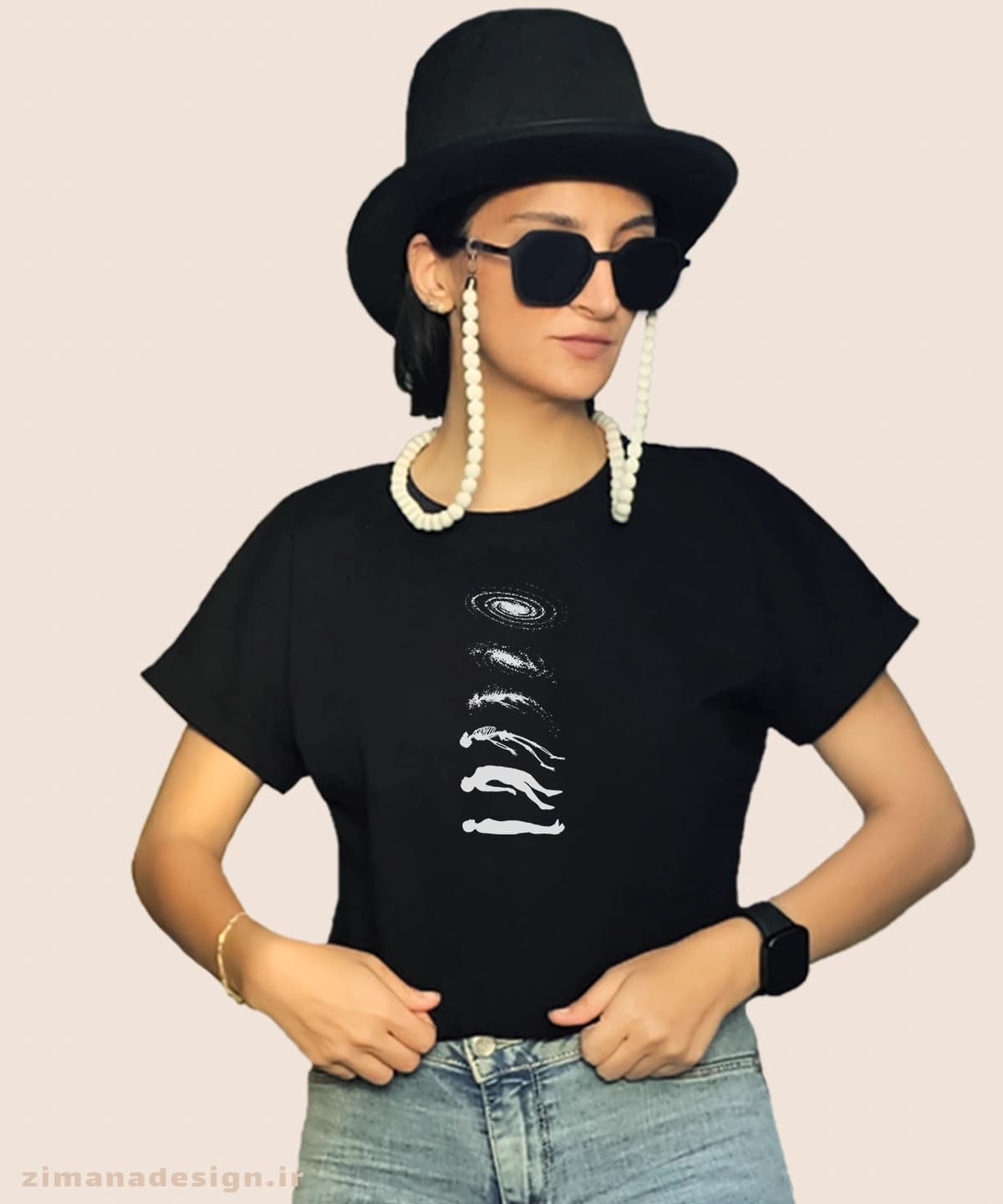 کراپ زنانه طرح سفر به بینهایت — تصویر ۳