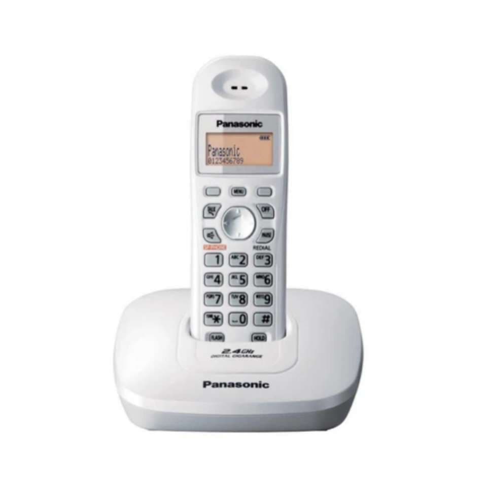 گوشی تلفن بی سیم پاناسونیک KX-TG3611، سرویس شده، رنگ سفید، کارکرده