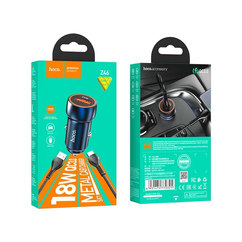 شارژر فندکی هوکو مدل Z46 QC3.0 18W