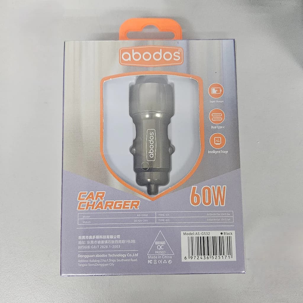 شارژ فندکی 60W Abodos مدل AS-GS32 — تصویر ۲