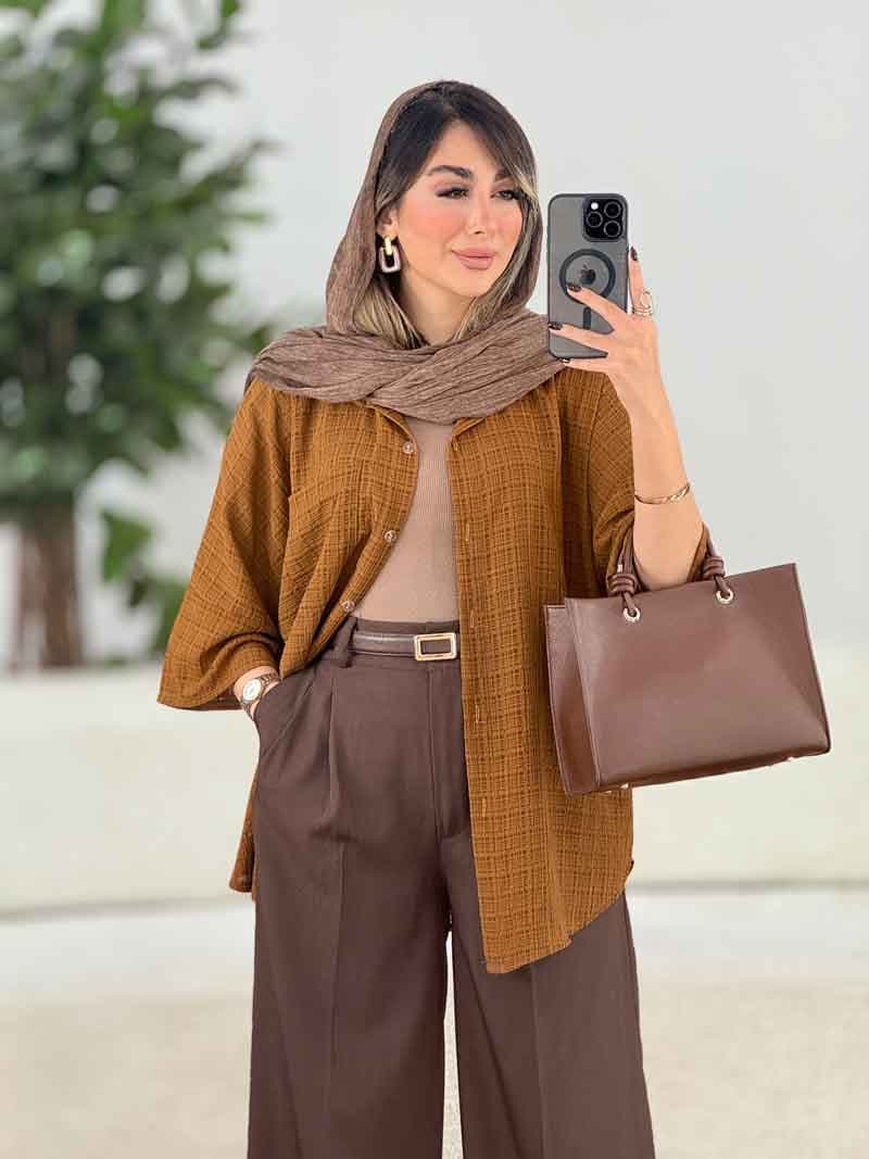 مانتو تک جیب گندم کد 7981
