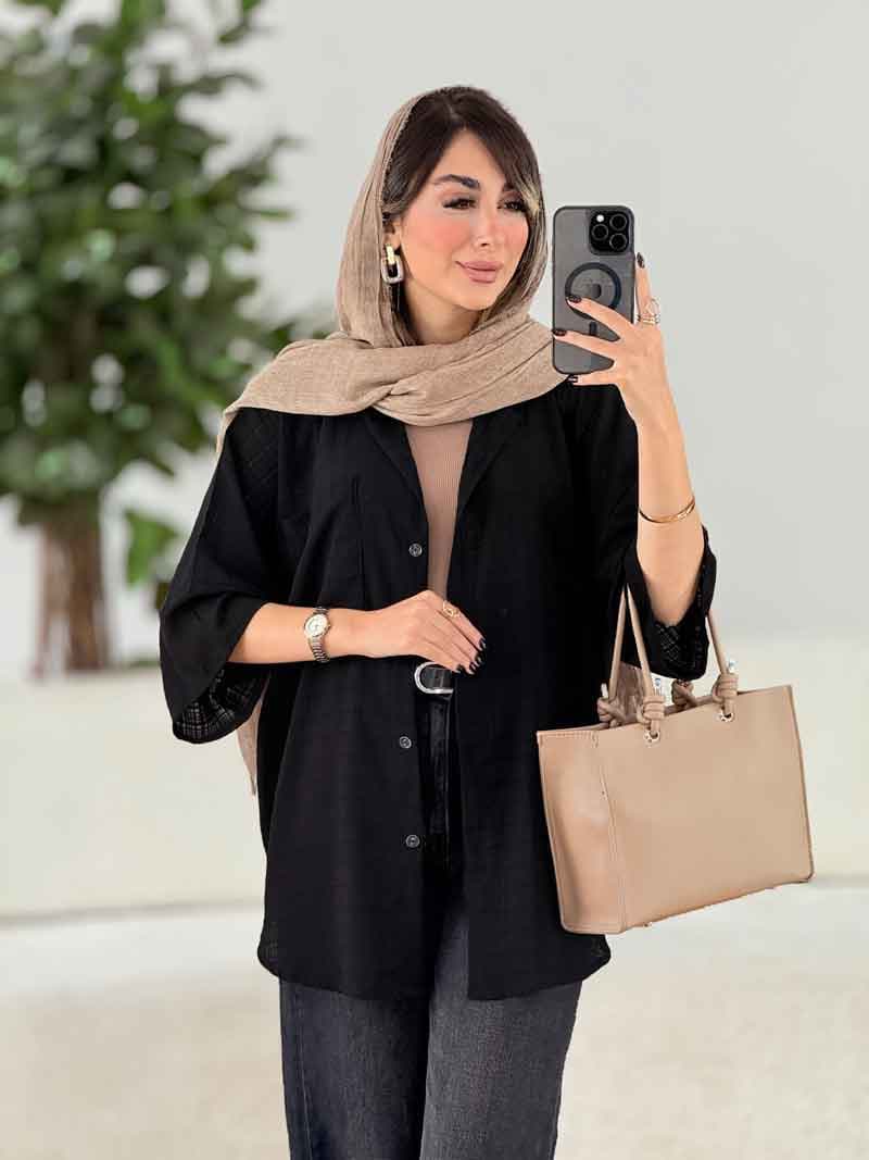 مانتو تک جیب گندم کد 7981 — تصویر ۷
