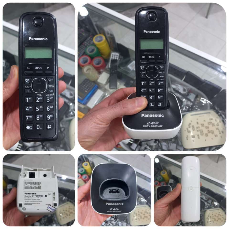 گوشی تلفن بی سیم پاناسونیک KX-TG3411، سرویس شده، کارکرده، رنگ سفید — تصویر ۳