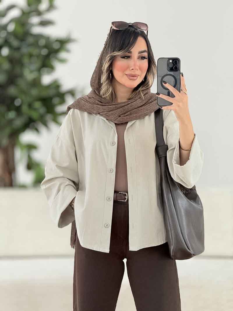 شومیز لینن پشت پیله هیوا کد 7973 — تصویر ۴