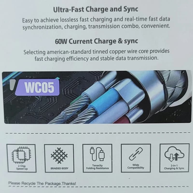 کابل تایپ C به تایپ C مدل Winner WC05 — تصویر ۳